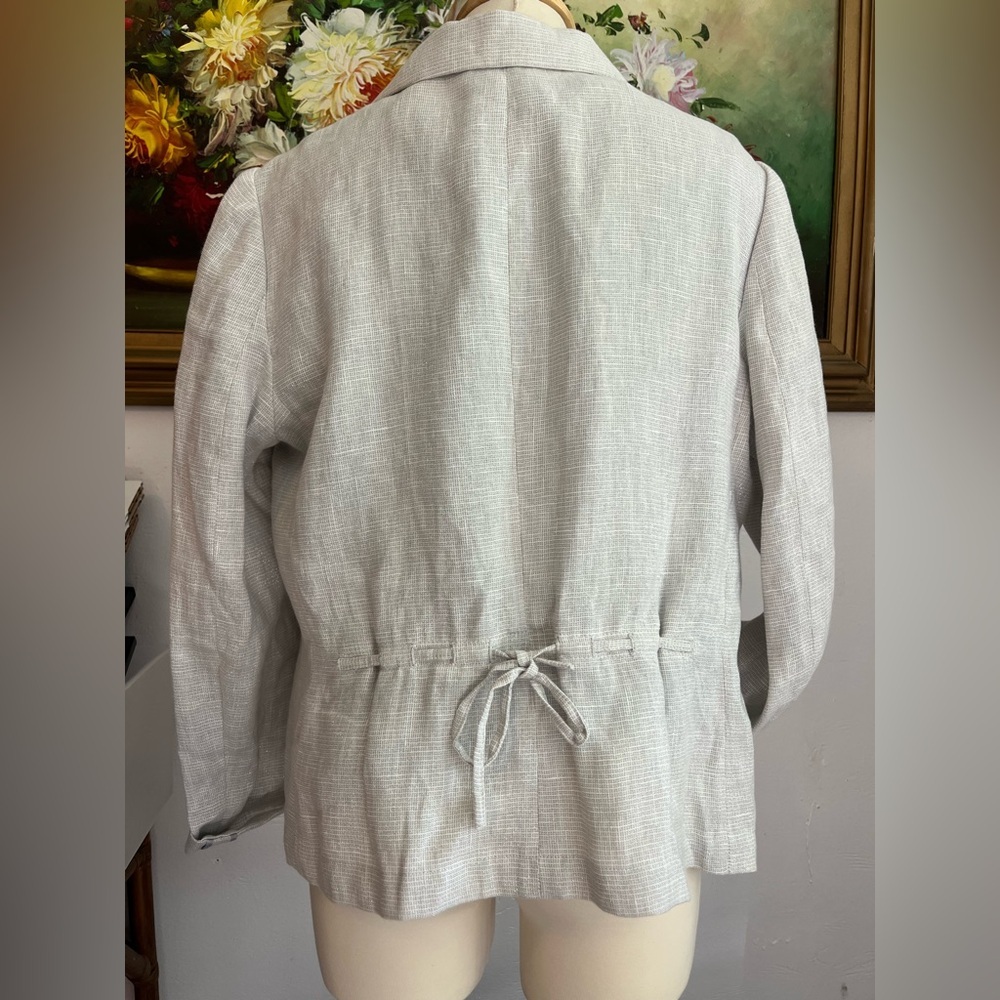 J. Jill Cream Blazer size medium Linen Blend - Picture 8 of 12